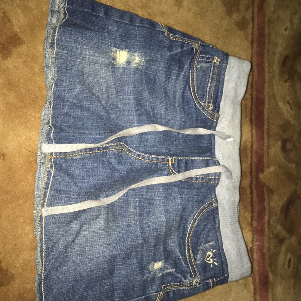 dark blue jean skirt